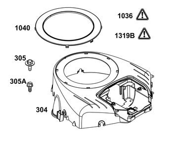 Blower Housing Group Diagram and Parts List for 40R677-0019-B5 400000 - 699999 Briggs and Stratton Engine
